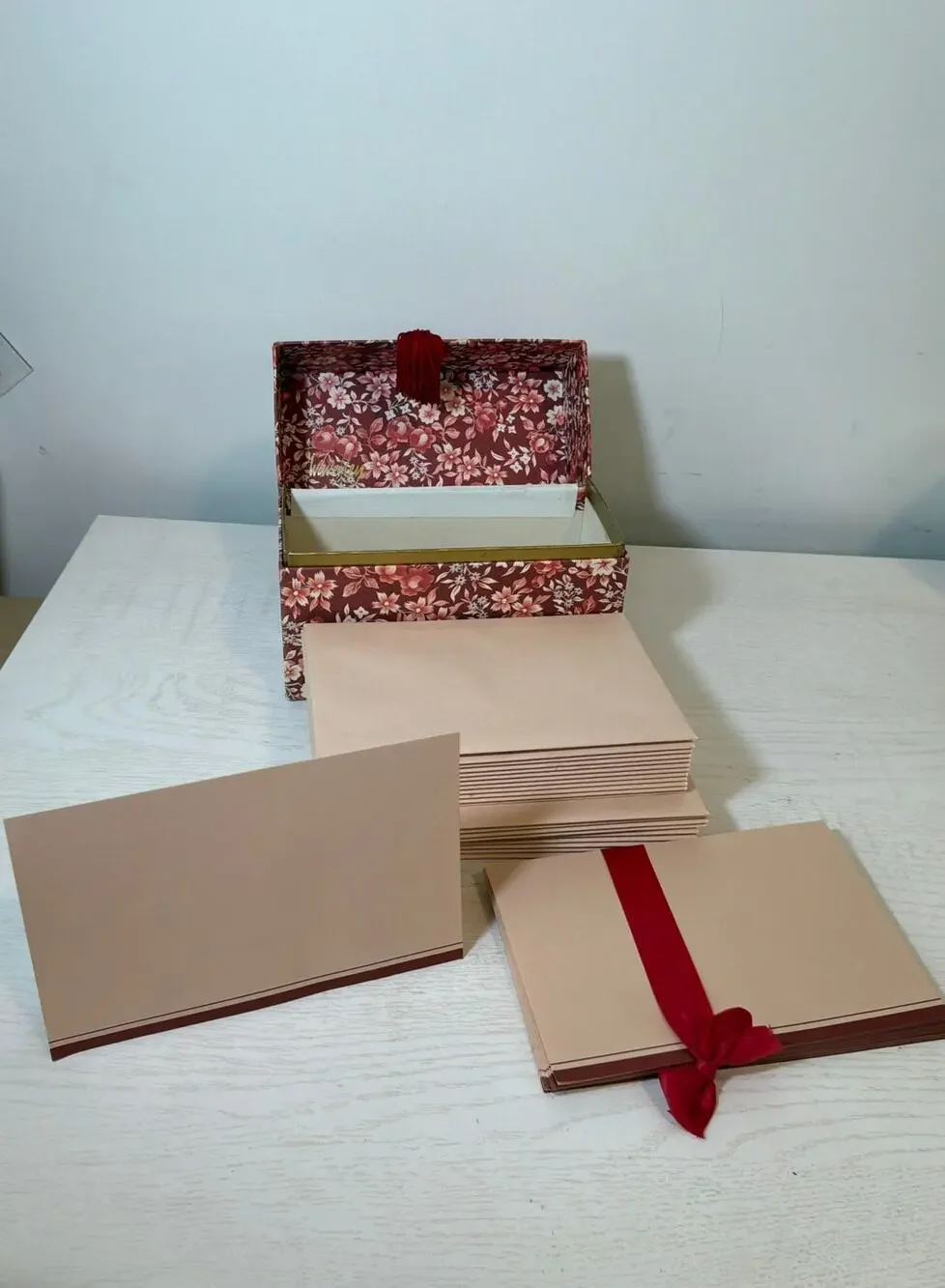 Vintage Waverley Floral Stationery Set with Reusable Box